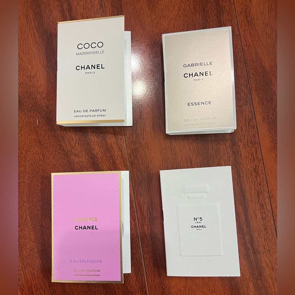 4 Chanel Perfume Collection with N•5, Chance, Coco Mademoiselle, and Gabrielle